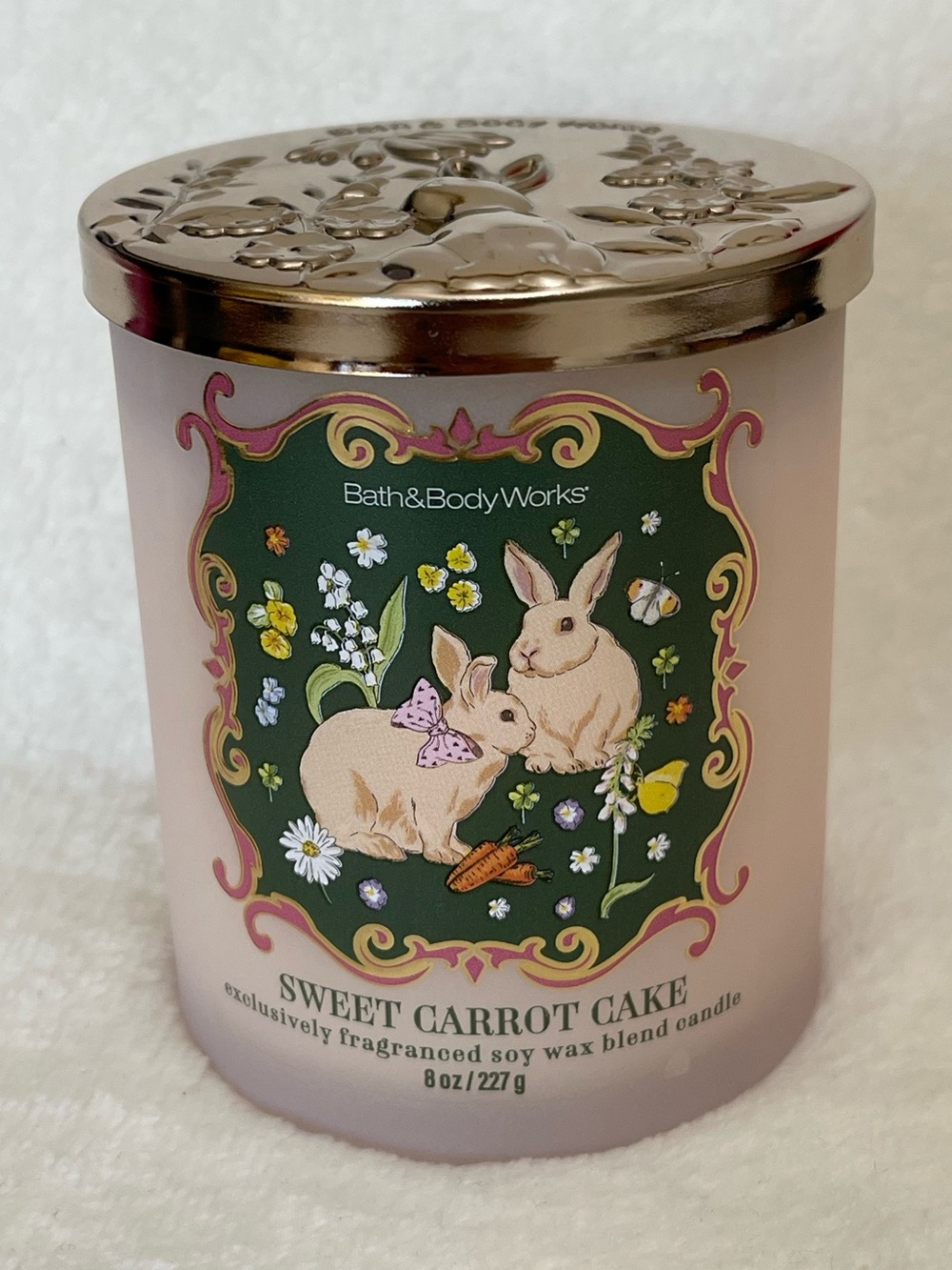 Bath & Body Works Easter Bunny Candle Sweet Carrot Cake 8 oz